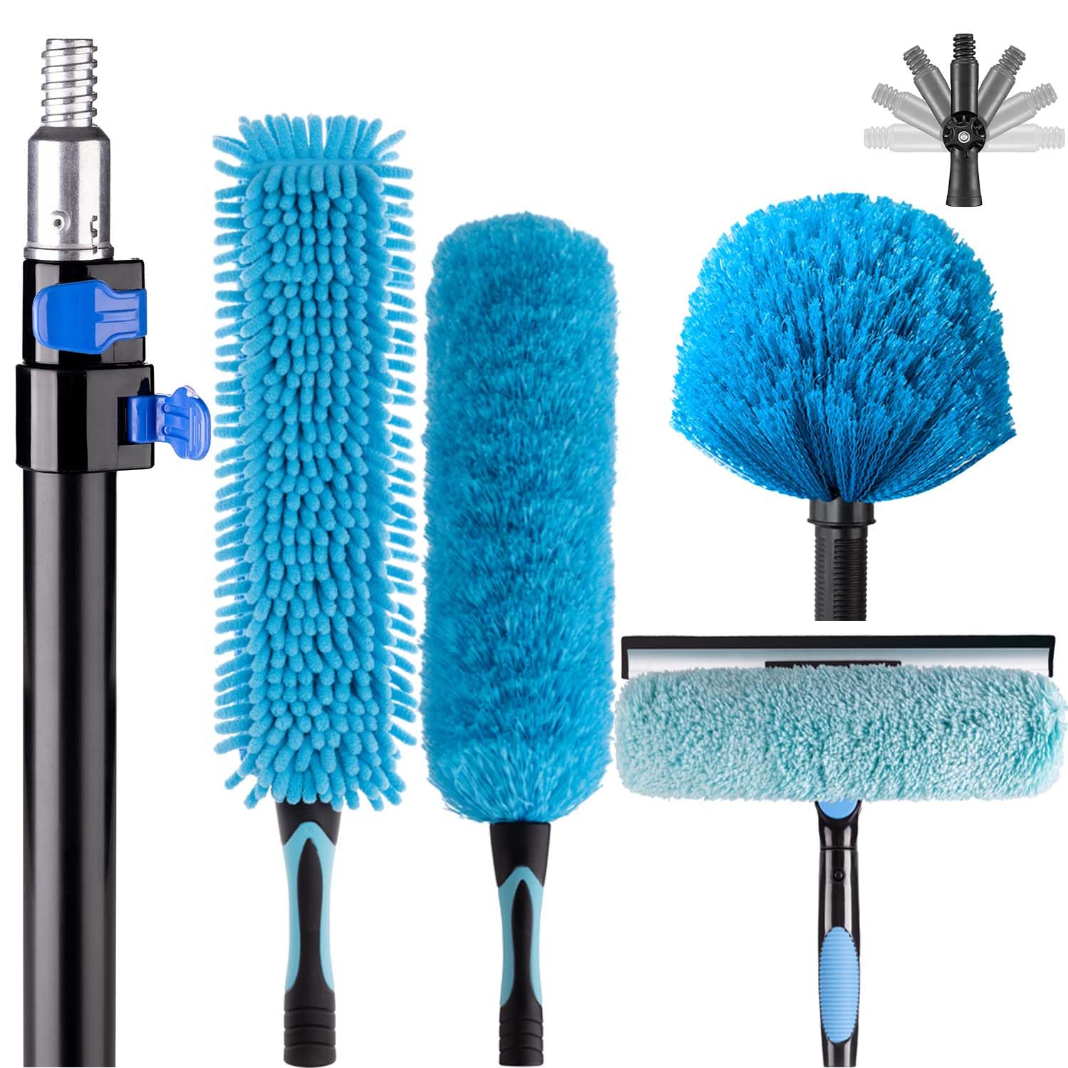 20 Foot High Reach 5-to-12 Foot Long Duster for High Ceilings Fan Cleaner with Sturdy Lightweight Extension Pole