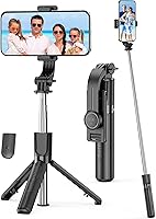 SelfieShow 4-in-1 Extendable Selfie Stick Tripod: Wireless Remote, 360° Rotation, Portable for iPhone 16/15/Android/GoPro