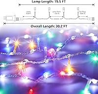 Vista 4 de iBaycon Luces de Navidad en Forma de Cadena, 20 pies de 240 LEDs Conectables, Luces de Flujo de Agua al Aire Libre Impermeables, 14 Modos de Cadena