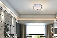 Vista 4 de Canarm Drake - Lámpara de techo empotrada de 12 pulgadas, 2 luces, acabado cromado con pantalla de vidrio opal, iluminación moderna para dormitorio