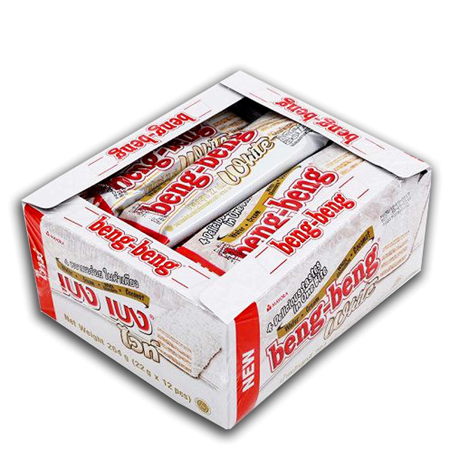 Beng Beng Wafer White ( 22g X12 ) 4 Delicious tastes in one bite Halal Certified.By naveenana shop