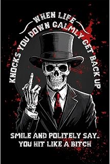Funny Tin Signs Decor Skull Inspirational Quotes Vintage Metal Wall Art Poster Plaque Artistic Decoration for Home Office Room Bar Pub Cafe Ideal Gift for Humor Lovers Fans Enthusiast 8×12 Inches