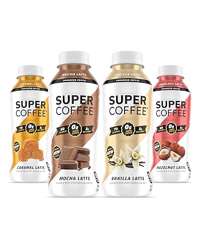 Super Coffee Café Keto helado 000oz de azúcar añadido 035oz de proteína 80 calorías paquete variado 12 onzas líquidas paquete de 12 unidades café