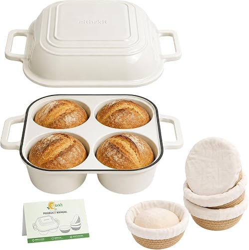 Dutch Oven With Lid, Mini Enamel Sourdough Dutch Oven for Bread Baking