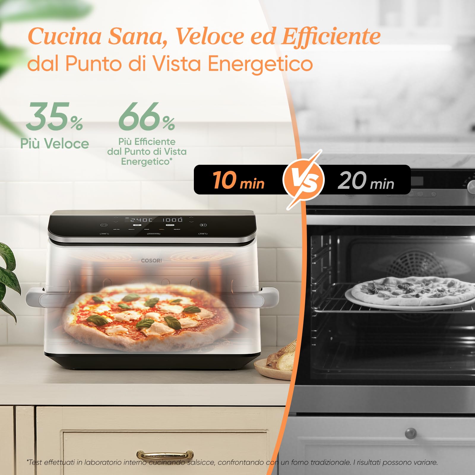 COSORI Frytkownica powietrzna 10 litrów, 7 w 1 Dual Blaze TwinFry z podwójnym koszem 5 l i 5 l i zdejmowanym separatorem, WiFi 2800 W Air Fryer z podwójną rezystancją, 40-240 ℃, 70 przepisów online