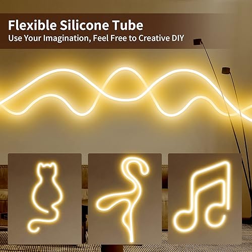 Miniatura 3 de IKERY Luces LED para dormitorio, 16.4 pies, 84 LEDsm, tira de luces LED RGB + blanco frío + blanco cálido en una tira de luz LED, control remoto +