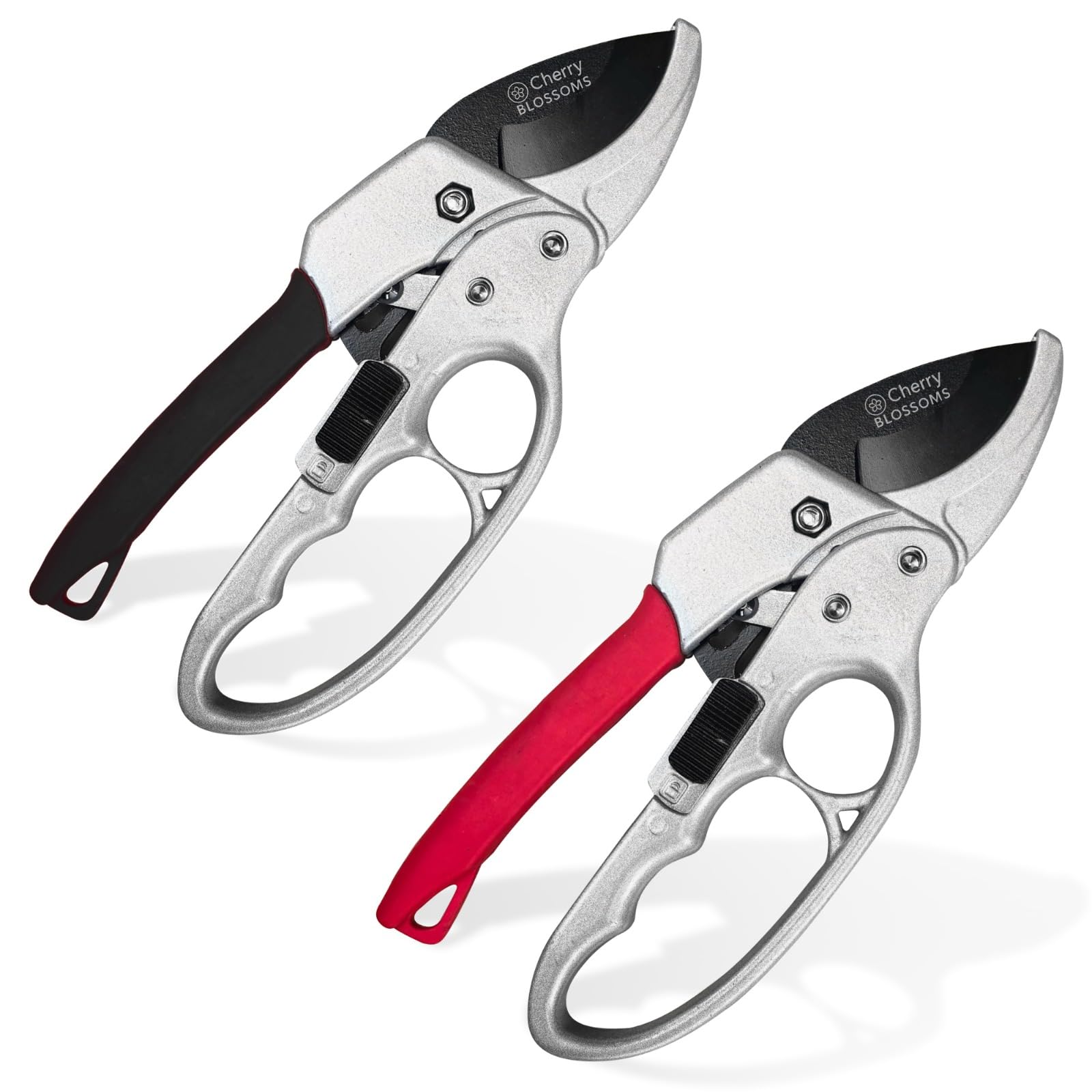 2 Pack Pruning Shears & Garden Secateurs Heavy Duty โ SK5 Steel Ratchet Pruners for Gardening โ Ergonomic Pruning Scissors with Hand Guard & Safety Lock โ Sharp Garden Cutters