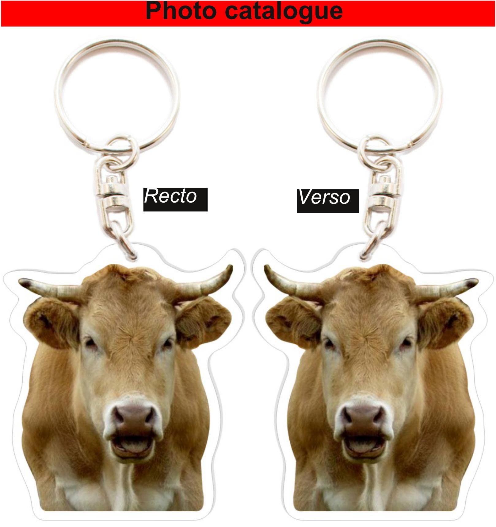Porte-clés En Bois Vache - Ferme, Bovin - Fait Main, Dans Sa Boîte Cadeau - Neuf Avec étiquette