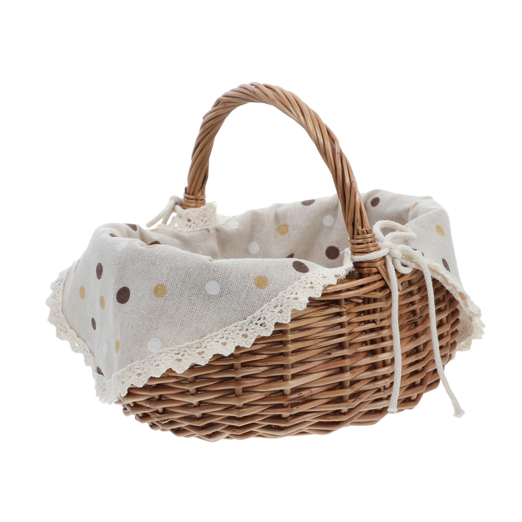 ibasenice Handheld Woven Picnic Basket with Handle Lightweight Storage for Outdoor Activities Versatile Decorative Carrying Basket for Groceries and for Country Picnics