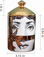 Vista 2 de Frasco de Vela Aromática de Gran Ojo Cielo Estrellado Con Tapa Cerámica Portaalgodón Portahisopos Decorativo Para el Hogar, Decoración Para