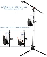 Vista 4 de Mr.Power Mic Stand Cup Holder with Phone Holder, Universal 2-in-1 Bottle Holder for Music Stand, Boom