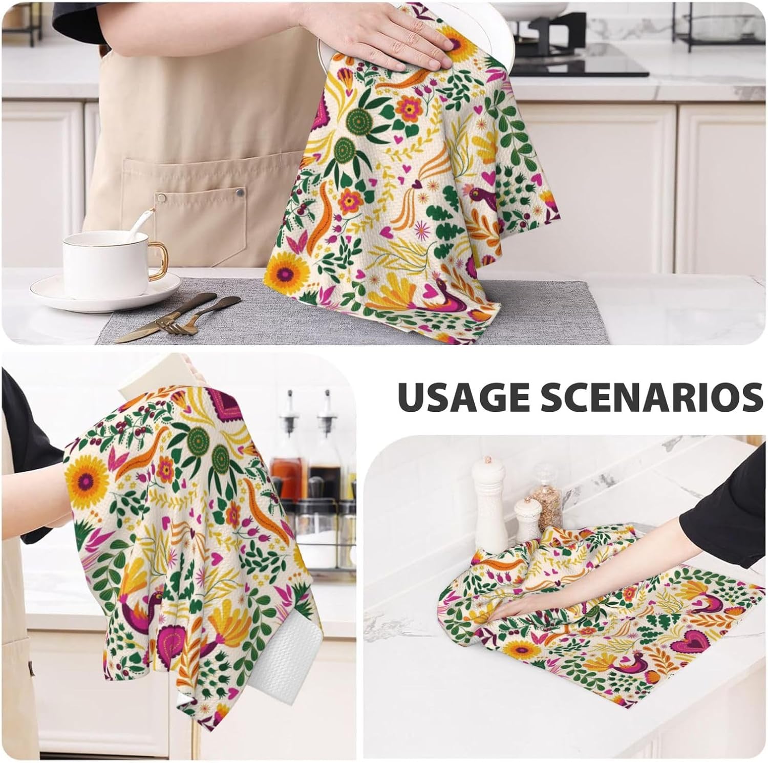 Mexico Cinco De Mayo Farmhouse Waffle Kitchen Towels Set of 2 image 4