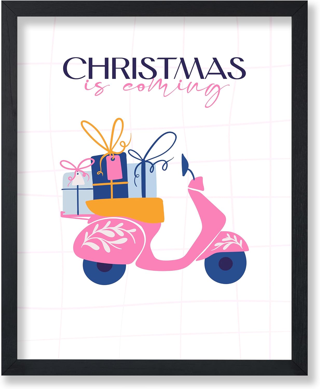 Poster Master Christmas Poster - Retro Holiday Print - New Year Art - Winter Print - Reindeer Design - Trendy & Modern Design - Chic Boho Decor - Office or Living Room Decor - 8x10 UNFRAMED