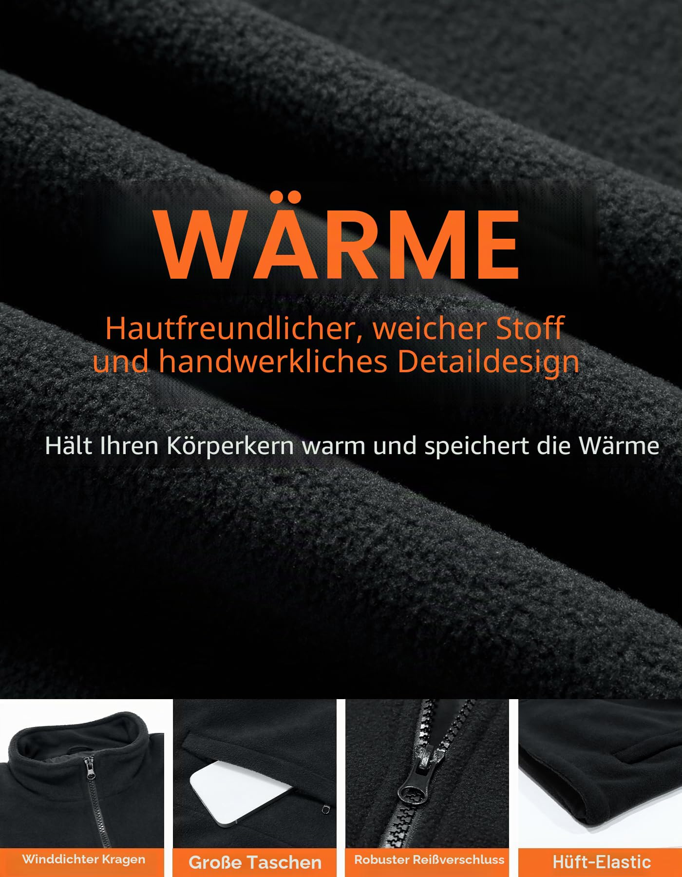 Loowoko Beheizbare weste herren damen fleece (Ohne Batterien), Leichte Thermo-Heizweste, 3 Temperaturstufen + 6 Heizzonen, Waschbar, Für Arbeit im Freien, Motorrad, Spaziergang & Gassi