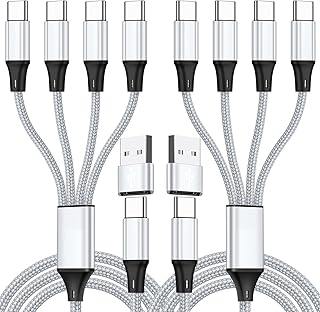 SVEUC USB C Splitter Multi Charger Cable,USB A/C to USB C PD & QC 3.1A Fast Charging[2Pack 1.2m], 4 in 2 Multi Charger Cord, with 4 Type-C Connectors Compatible with Cell Phones Tablets and More