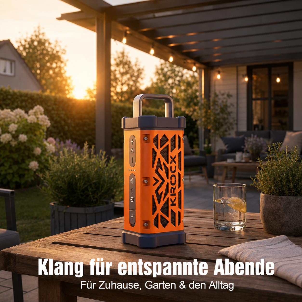 TRAVOR Magnet Bluetooth Lautsprecher aus Aluminium für Garage, Heimwerker | TWS & Bass Boost für Camper, Werkstatt & Baustelle IP68 gegen Regen, Staub & Schlamm 25 Std. Akku für Arbeit, Reise & Outdoor