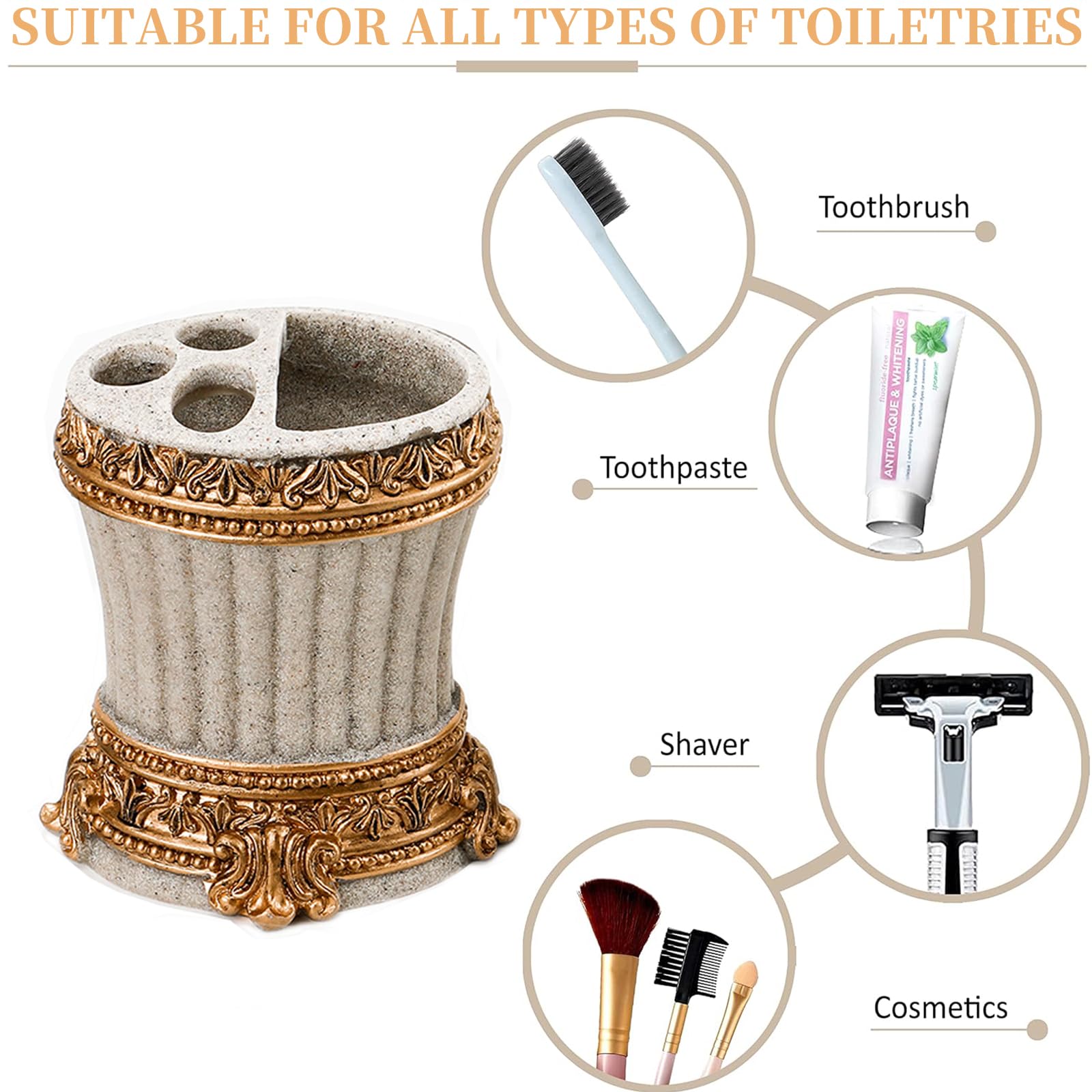 Juego de accesorios de baño de resina, vaso para cepillo de dientes, jabonera, soporte para cepillos de dientes, dispensador de jabón, juego completo de baño, accesorios de baño de granja boho