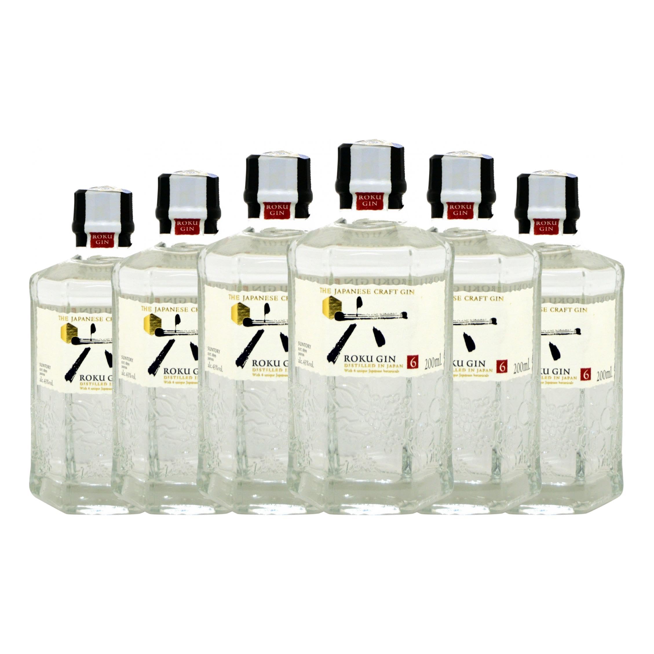 Ginebra Suntory Roku Gin Botellín 20 cl (Caja de 6 Botellín de 20 cl)
