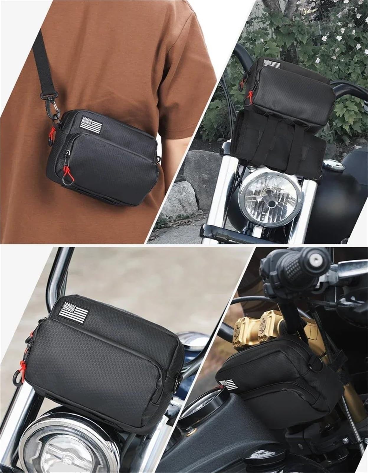 Borse Sella Pelle Moto Per Motociclette Biciclette Veicoli Fuoristrada Motoslitte Borsa Universale Per Manubrio Borsa Porta Attrezzi Per Forcella Anteriore Con Tracolla Borsa Sella Motocicletta