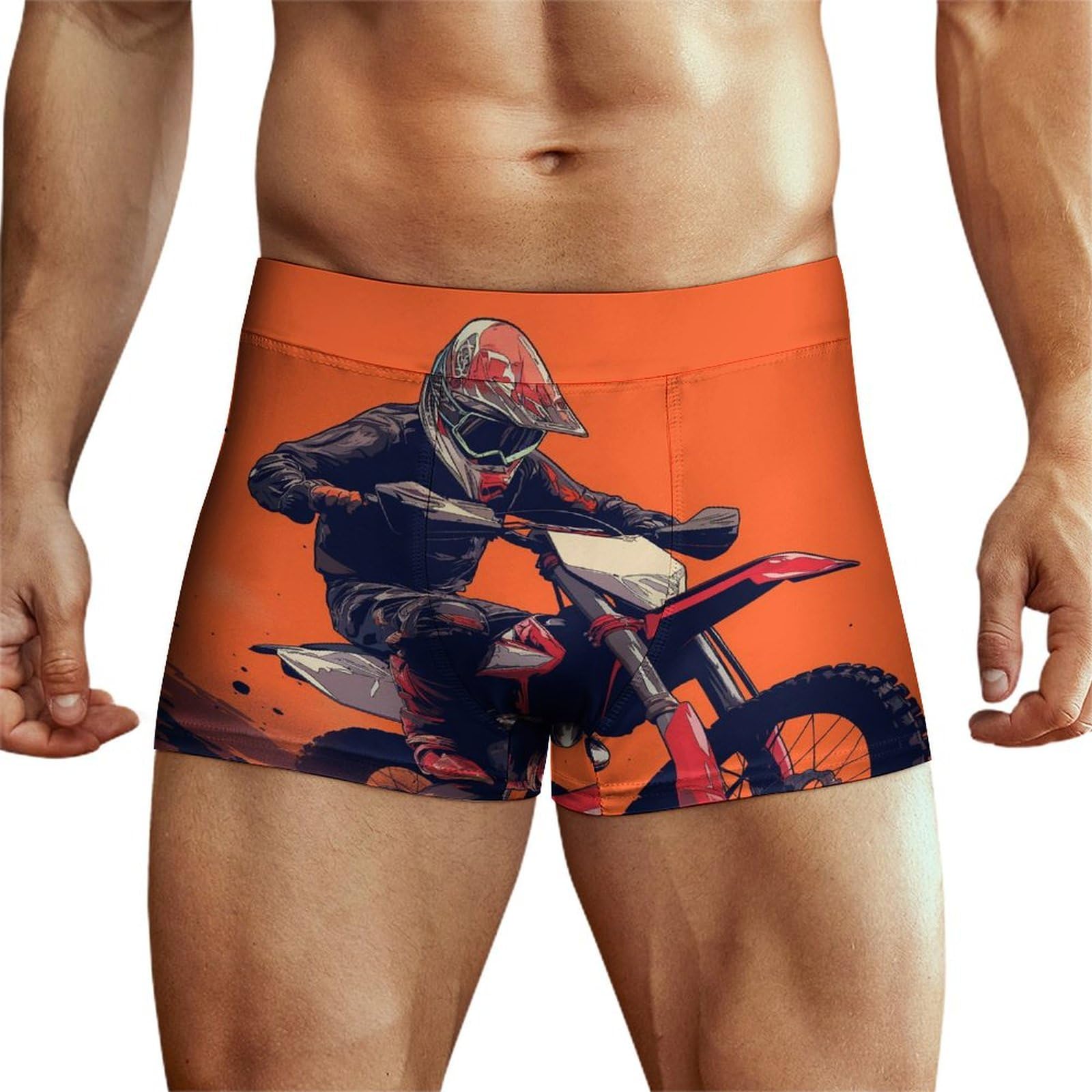 XJLAPWS Men's Underpants Motocross Sport Motocycle Underwear Stretch Boxer Briefs For Man