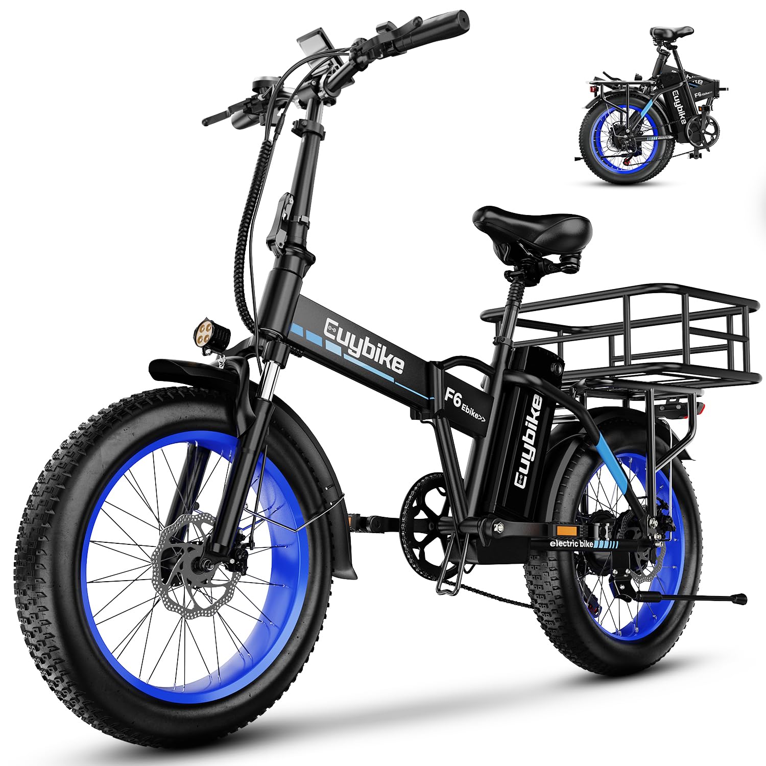 Kebiko 1000W Folding Electric Bike,48V 20AH Removable Battery E Bike,30+MPH,80 Miles Max Range Electric Bike for Adults,20" Fat Tire Foldable ebike,