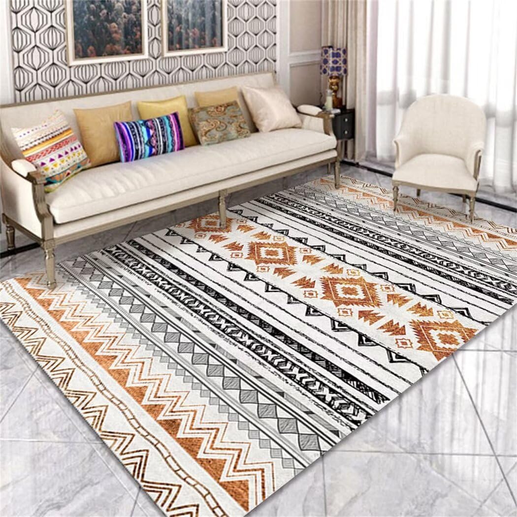 Tapis de chambre adulte grand format motif diamant anti-dérapant