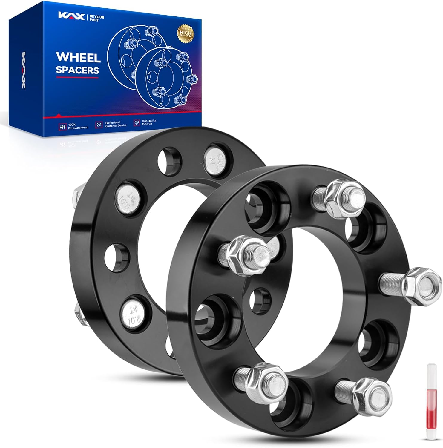 KAX 5x4.5 Wheel Spacers,1 inch 5 Lug Wheel Spacers fit for Edge, Explorer, Ranger, Explorer Sport Trac, Grand Cherokee, MKX, Cherokee, with 1/2" x20 Studs 82.5mm Hub Bore,2Pcs