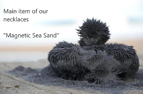 Miniatura 2 de Black Sand Necklace with Magnetic Energy. Handmade gifts for women. Black necklaces for women. (Bundled)