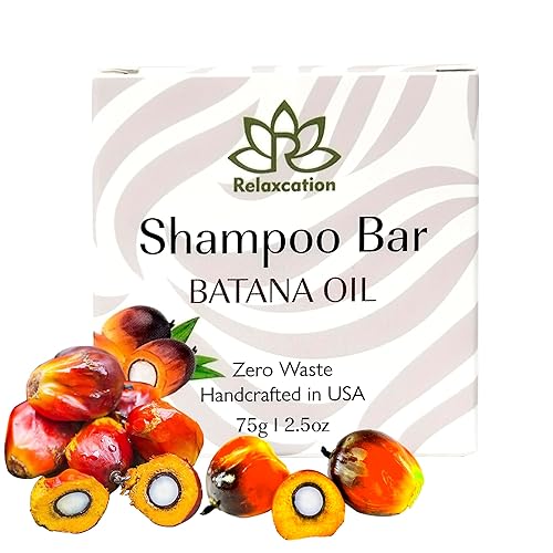Relaxcation Barra de champú sólida de aceite Batana para el crecimiento del cabello, reduce la pérdida de cabello, hidrata el cabello seco, mejora