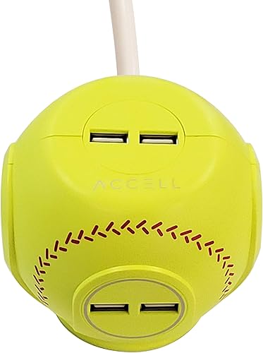 Miniatura 5 de Accell Power Cutie - Protector de sobretensiones compacto con 3 tomacorrientes 540J resistentes a las tensiones y 4 puertos de carga USB-A Power