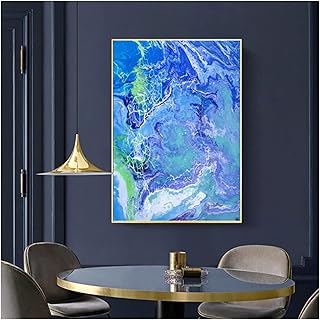 Original Beach Abstract Painting Blue Ocean Print on Canvas Coastal Landscape Wa - Compare price