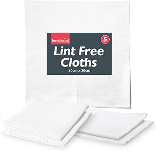 SOL 5pk Lint Free Cloth, 30cm x 30cm Microfibre Reusable Cleaning Cloths...