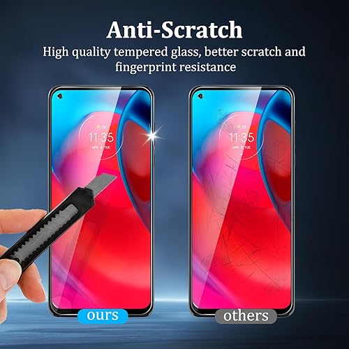 Miniatura 6 de Paquete de 4 protectores de pantalla de privacidad compatibles con Motorola Moto G Stylus 5G con 2 protectores de lente de cámara, dureza 9H,