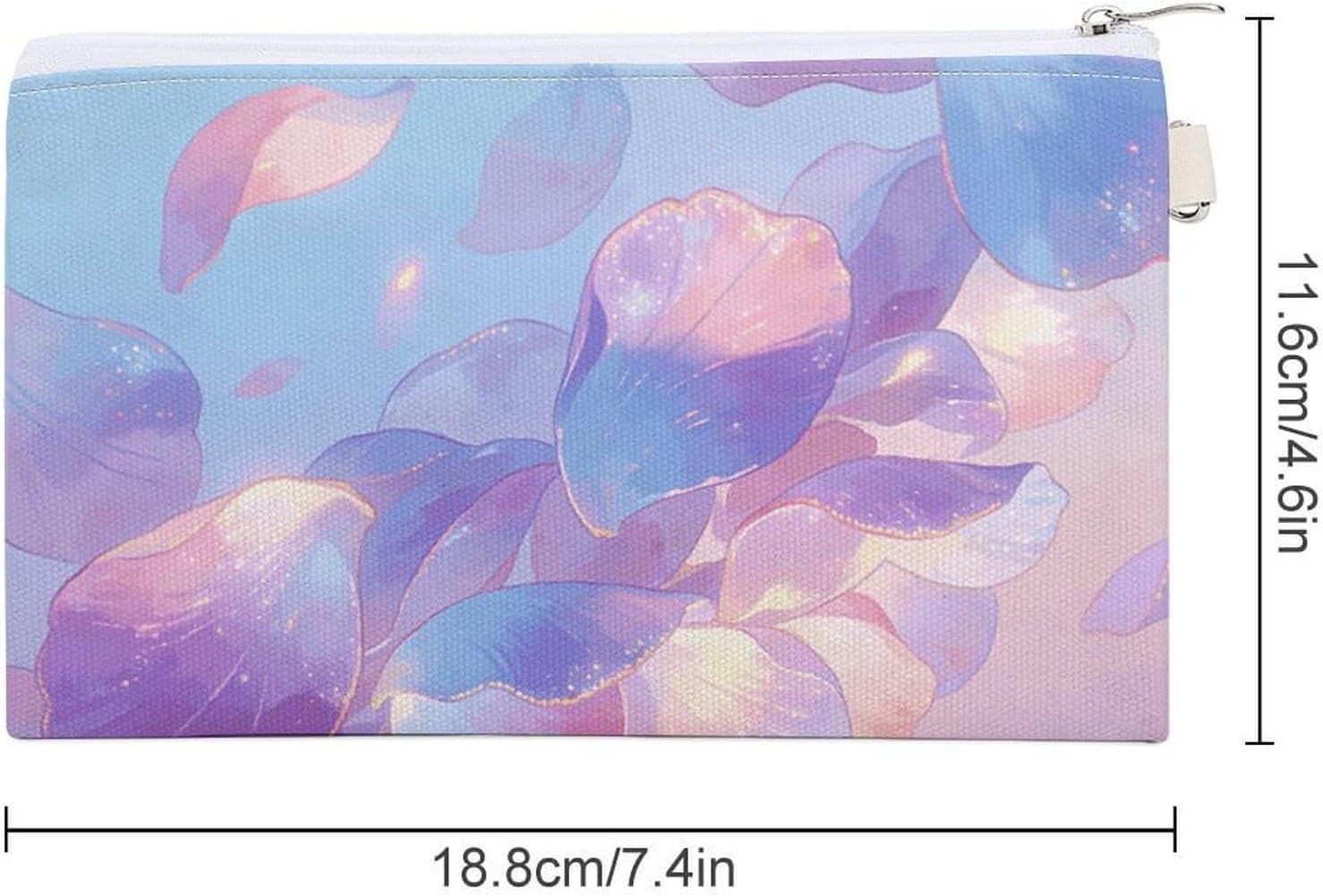 Light Petals Coin Purse Fashion Mini Change Wallet With Zipper Cute Canvas Coin Bag Small Makeup Bag Portable Change Pouch Change Holder Coin Pouch Change Bags image 2