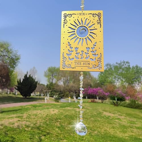 Colgante cuadrado de madera con forma de bola de cristal, colgante de ventana, fabricante de arco iris, atrapa el sol, atrapa el sol, prisma