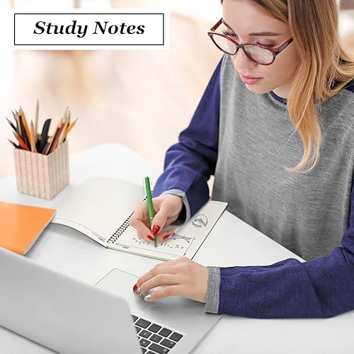 Miniatura 6 de Paquete de 6 cuadernos en espiral B5 a rayas, 70 hojas, 140 páginas, cuaderno encuadernado con alambre de 10.5 x 7.3 pulgadas, tapa dura, bloc de