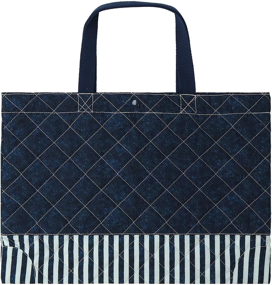 GrinLab Quilted Lesson Bag, With Reflector, Loop, For Boys, Tote Bag, For Kids, For Kindergarten & School, Denim