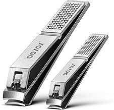 BEZOX Well-Made Nail Clipper Set 2 Pcs, Wide Jaw Opening Nail Clipper for Fingernail and Toenail, Premium Stainless Steel Sharp Sturdy Finger Nail Clipper