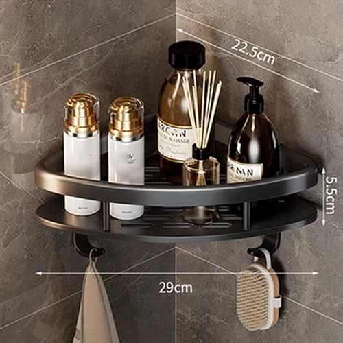 Vista 6 de Estante de ducha, estante de esquina de baño, cesta de ducha, estante de ducha, estante de baño, estantes de baño, estante de ducha montado