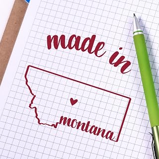 Slim Pre-Inked Made in Montana Stamp - 1-5/8 Size, Montana Residents & Makers - Made in MT Stamp for Crafting, Business, and Personal Use - Durable and Reliable, Made with Love, Makers Stamp