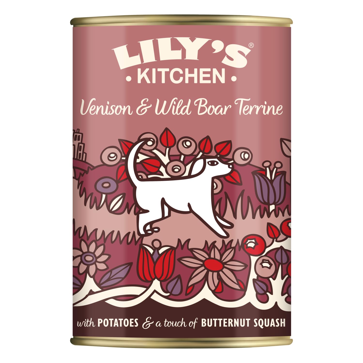 Lily’s Kitchen Fabriqué à partir d’ingrédients naturels Boîte d’Aliments humides pour Chiens Adultes au Terrine au Chevreuil, au Sanglier et aux Pommes de Terre 6 x 400g