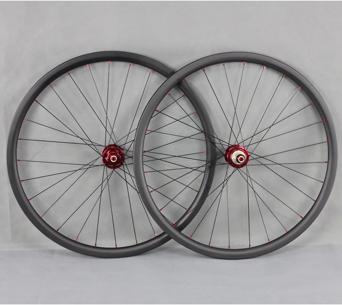 DYX New Offset/ Asymmetric Hookless Tubeless Mountain Bike Wheels MTB Carbon Wheelset for All Mountain Cycling, 29er/ 27.5er/26 (Through the shaft hubs, 27.5er Asymmetry 35mm Wide)