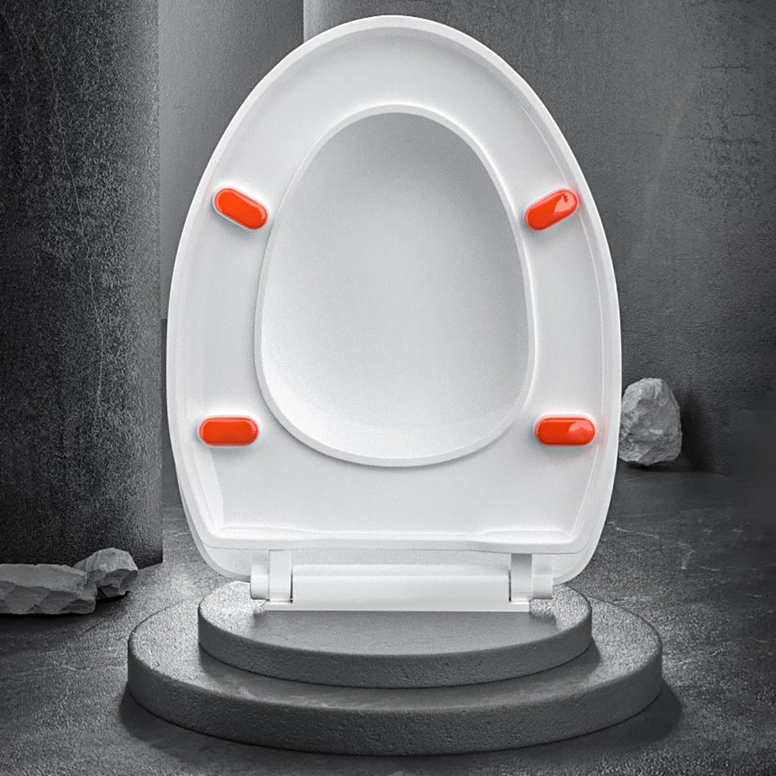 Asiento de inodoro compacto en forma de V con tapa, fácil instalación y extracción, perfecto para baños pequeños, accesorio de baño duradero y elegante