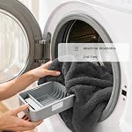 SEMAXE Bath Towel Set, 8 Piece Towel Set for Bathroom, Quick Dry Cotton Towels with Hanging Loops, Easy Care, Yellow & Gray
