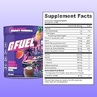Vista 7 de G Fuel Miami Nights 2.0 - Bebida energética en polvo, mezcla de cafeína preentrenamiento para juegos, amino de enfoque sin azúcar, vitamina +