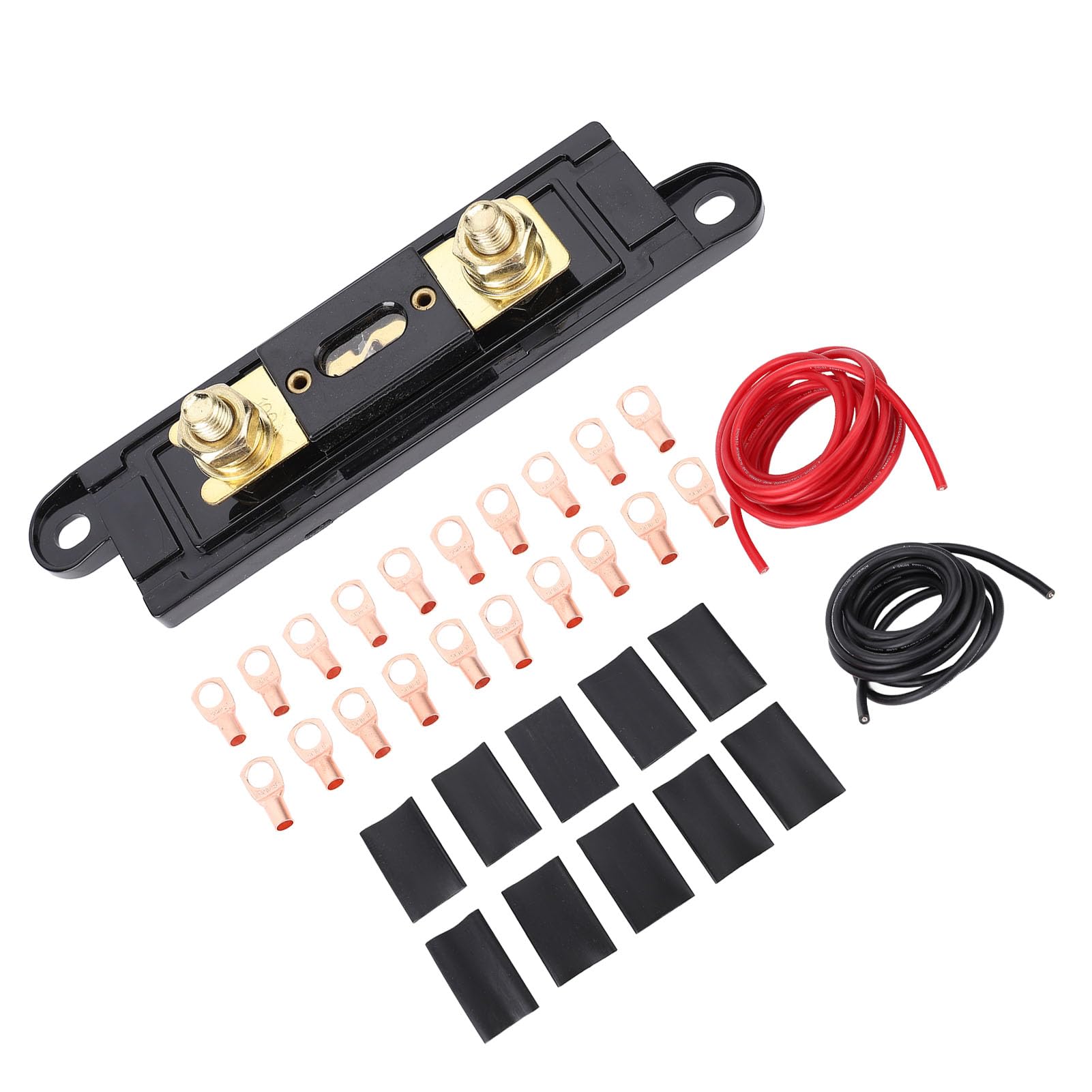 EMUKOEP Câble de Batterie Polyvalent 4 AWG avec Boîte à Fusibles 150 A, Idéal pour les Voitures, Camping-cars et remorques.