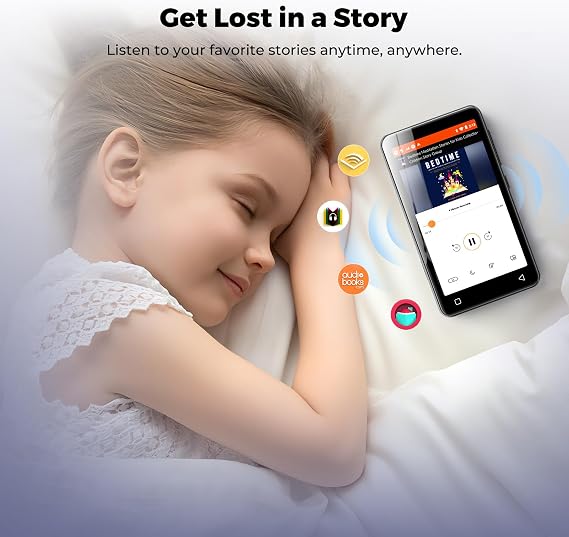 160 GB MP3 Player with Bluetooth and WiFi innioasis Music Player with Spotify Amazon Music 4 Inch Touchscreen Android MP4 MP3 Player for Children Audible Spotify Children Black