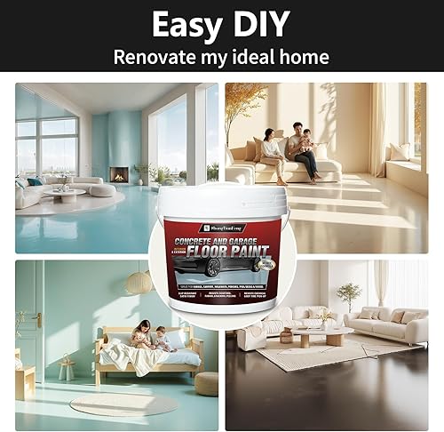 Miniatura 6 de Pintura para el suelo, revestimiento impermeable de epoxi a base de aceite, pintura satinada no mezclada, adecuada para garajes, hormigón, paredes