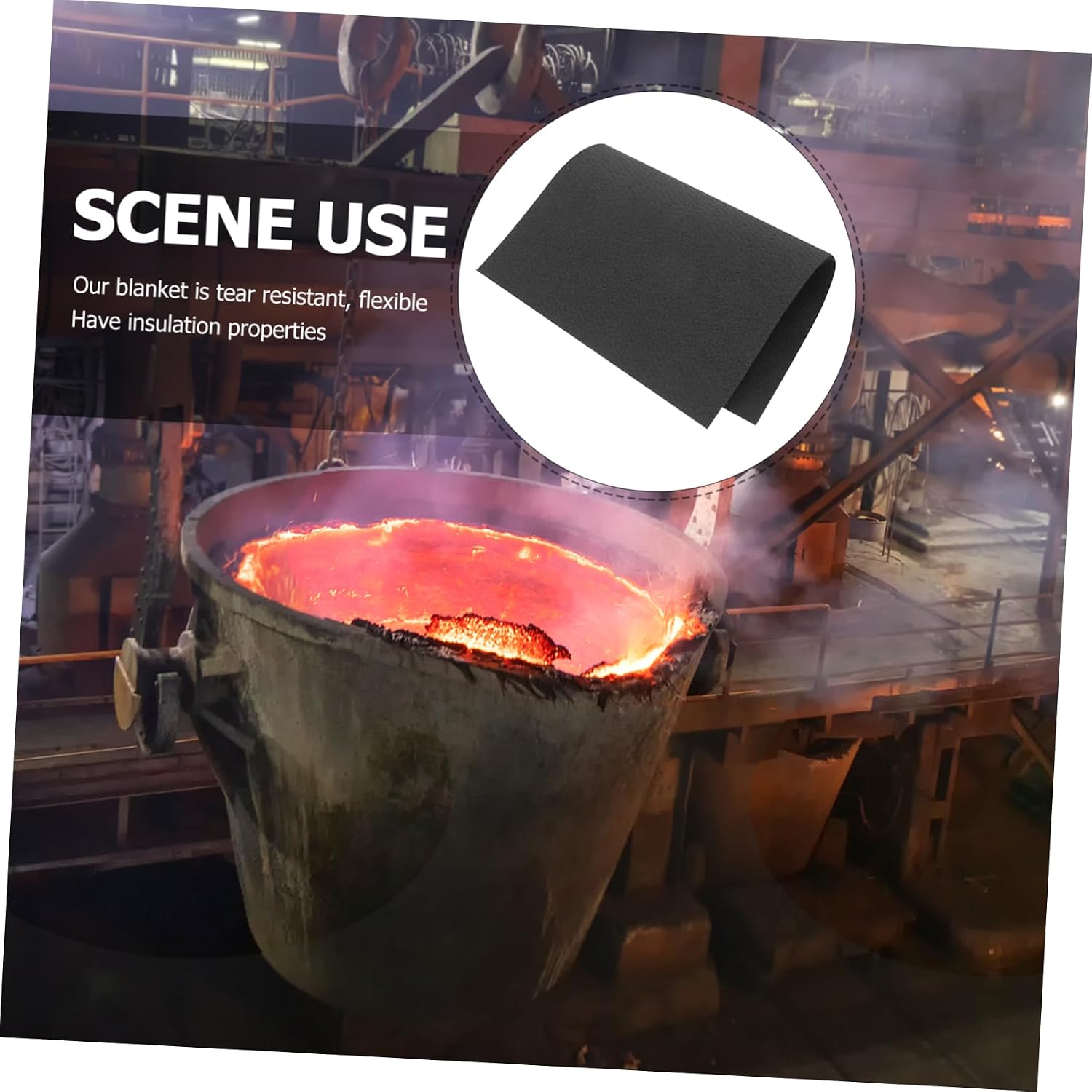 Cabilock High Temp Carbon Felt Welding Blanket Protective Insulation Pad for Versatile Use Lightweight Tear Resistant Fireproof Material for Welding and Work Areas