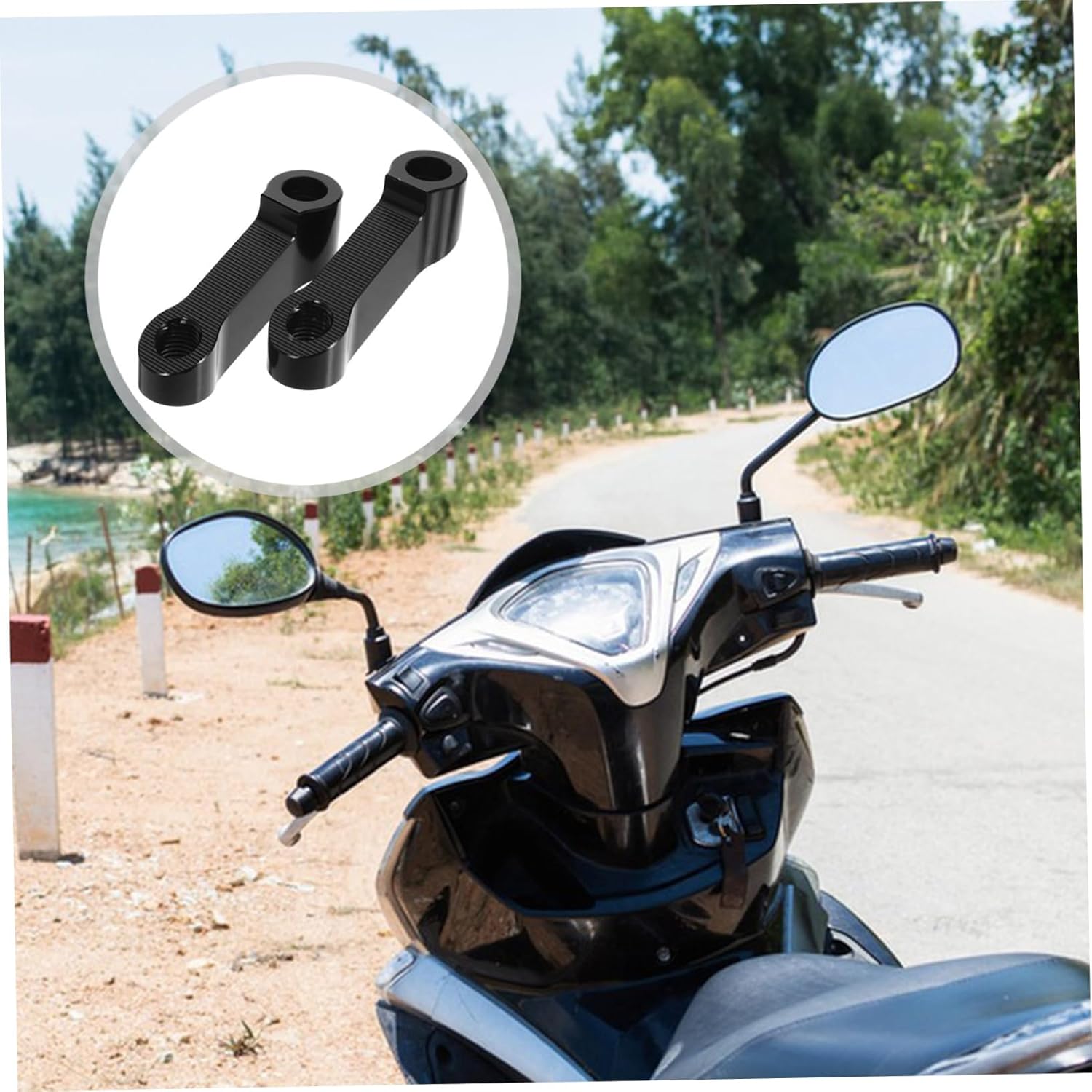 3sets Motorcycle Rearview Mirror Extension Mounting Bracket Screw Bracket for Stability Height for Comfort Visibility and Safety for